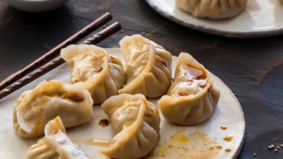 My mom’s secret recipe for creating the best pork dumplings. The dumplings are juicy, tender and taste so good even without any dipping sauce!