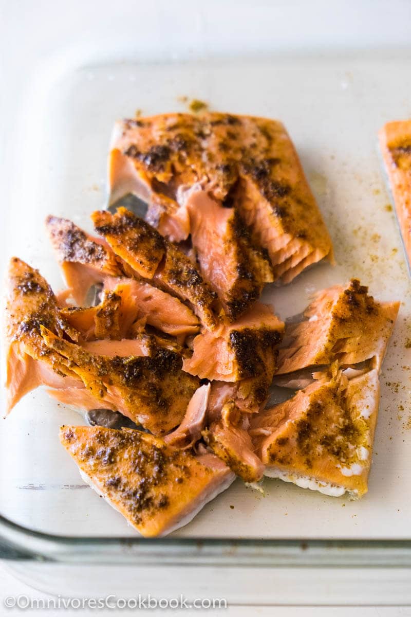 Curry Salmon Salad with Spinach and Apple Omnivore's Cookbook