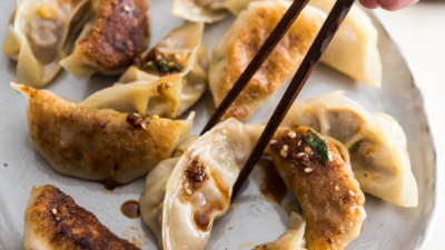 Beef dumplings are an easy dim sum option for a weekday appetizer. You can make them ahead and freeze them for later too.