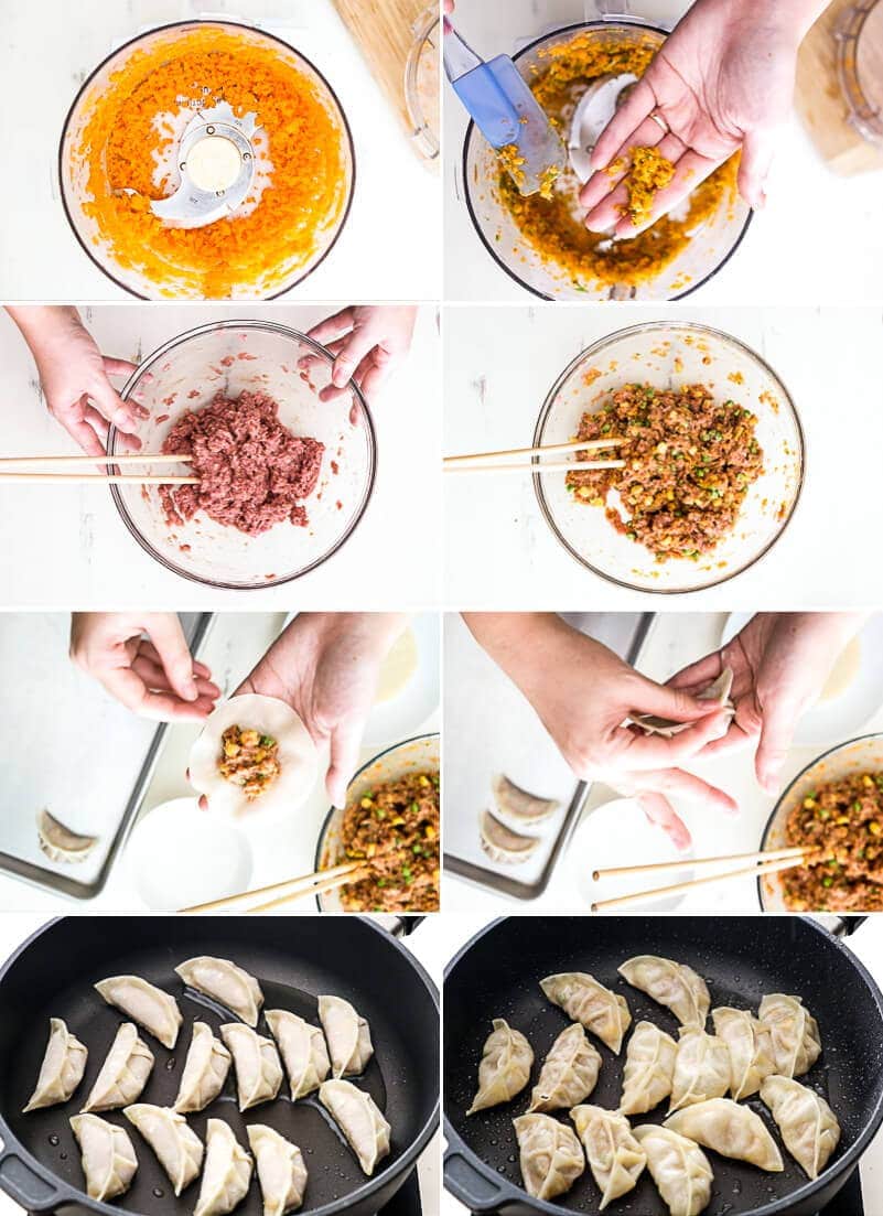 Chinese Beef Dumplings Cooking Process 