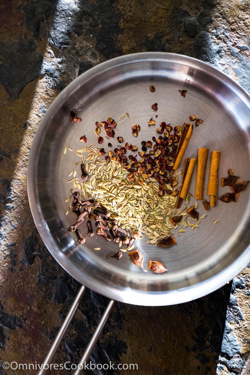 Five spice powder cooking process