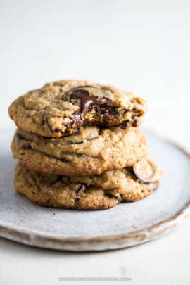 Heavenly, soft and thick cookies with melting chocolate chunks, a buttery texture, and a hidden savory umami that is even better than caramel and sea salt.