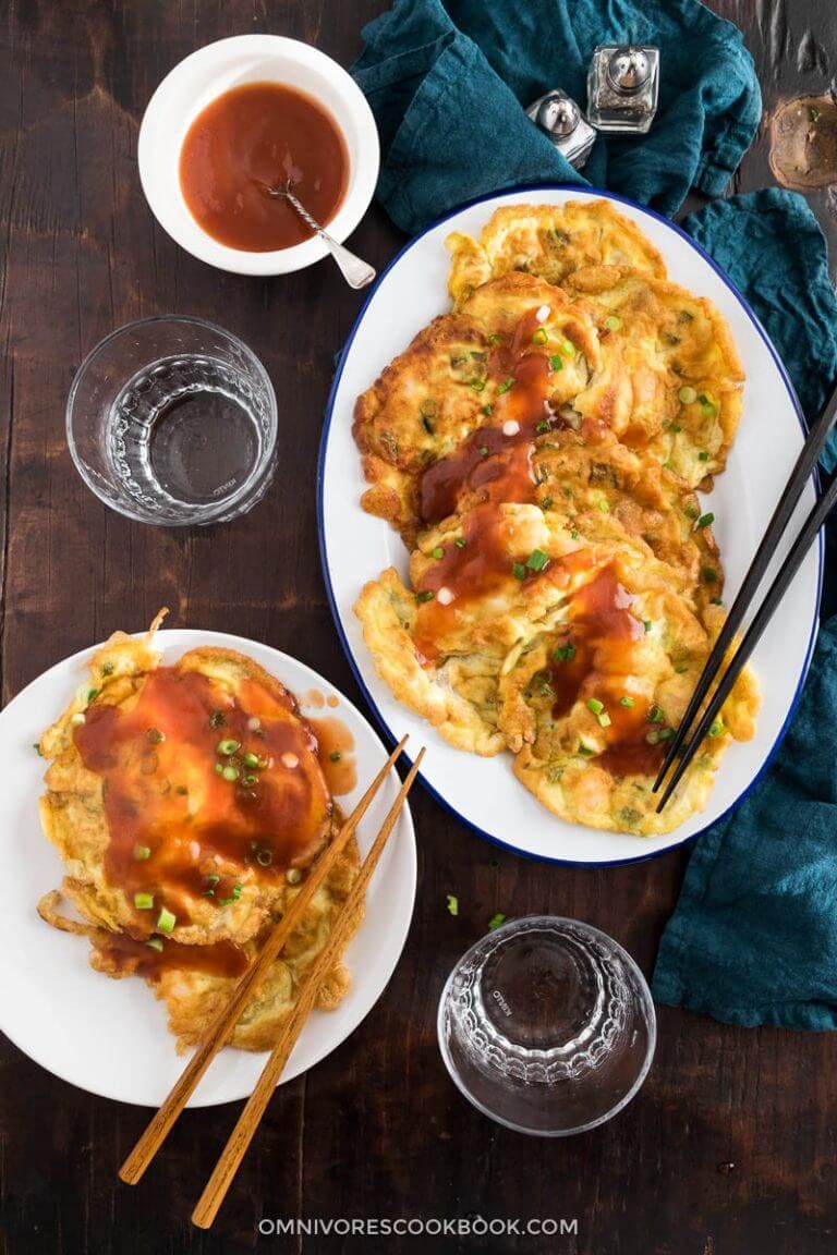 Shrimp Egg Foo Young (鲜虾芙蓉蛋) - Omnivore's Cookbook