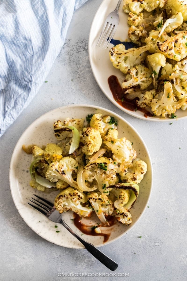 3-Ingredient Roasted Orange Cauliflower - Omnivore's Cookbook