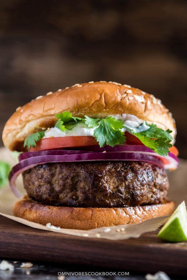 Xinjiang Cumin Lamb Burger - Omnivore's Cookbook