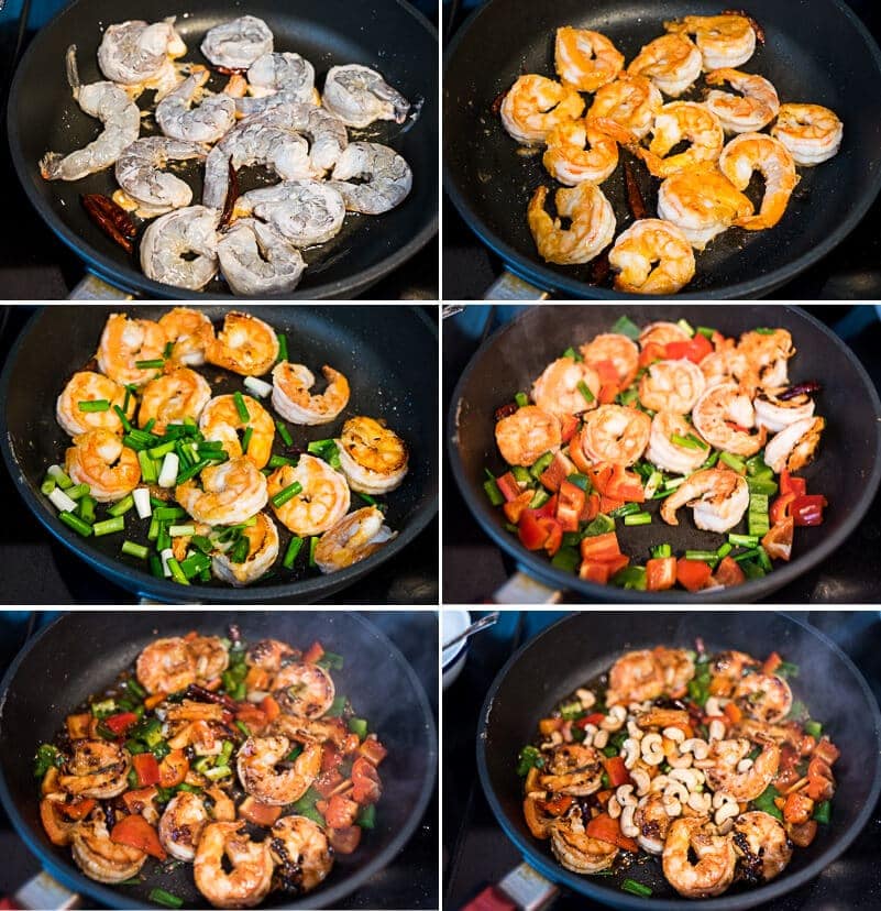 Kung Pao Shrimp Cooking Process