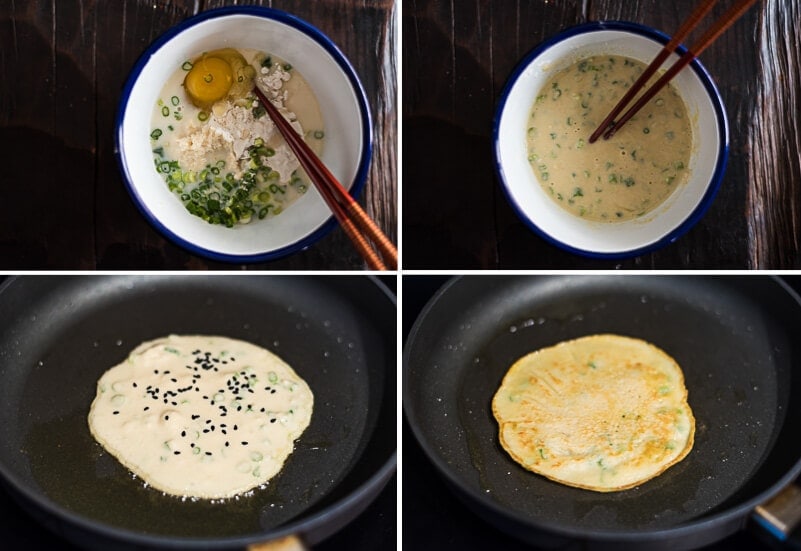 Okara Pancake Cooking Process