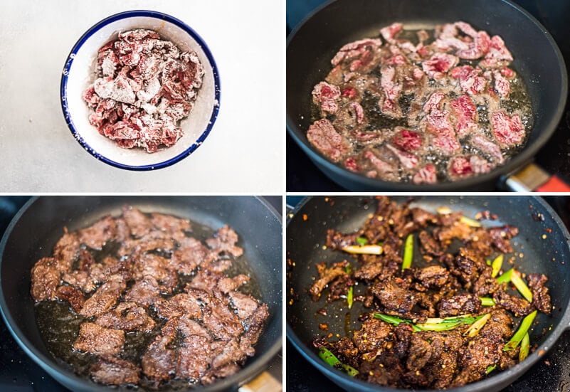 4-Ingredient Sichuan Crispy Beef Cooking Process