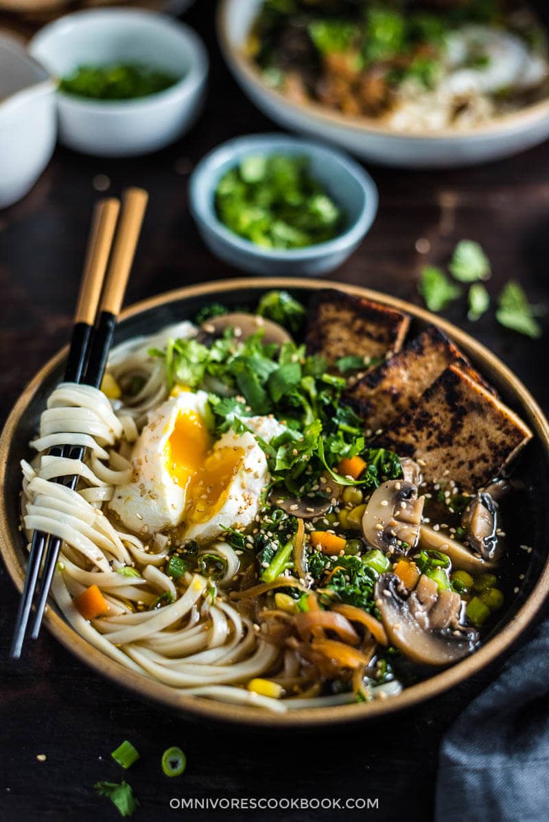 Chinese Vegetarian Noodle Soup (中式素汤面) | Vegan Adaptable | Gluten Free Adaptable | Asian Food