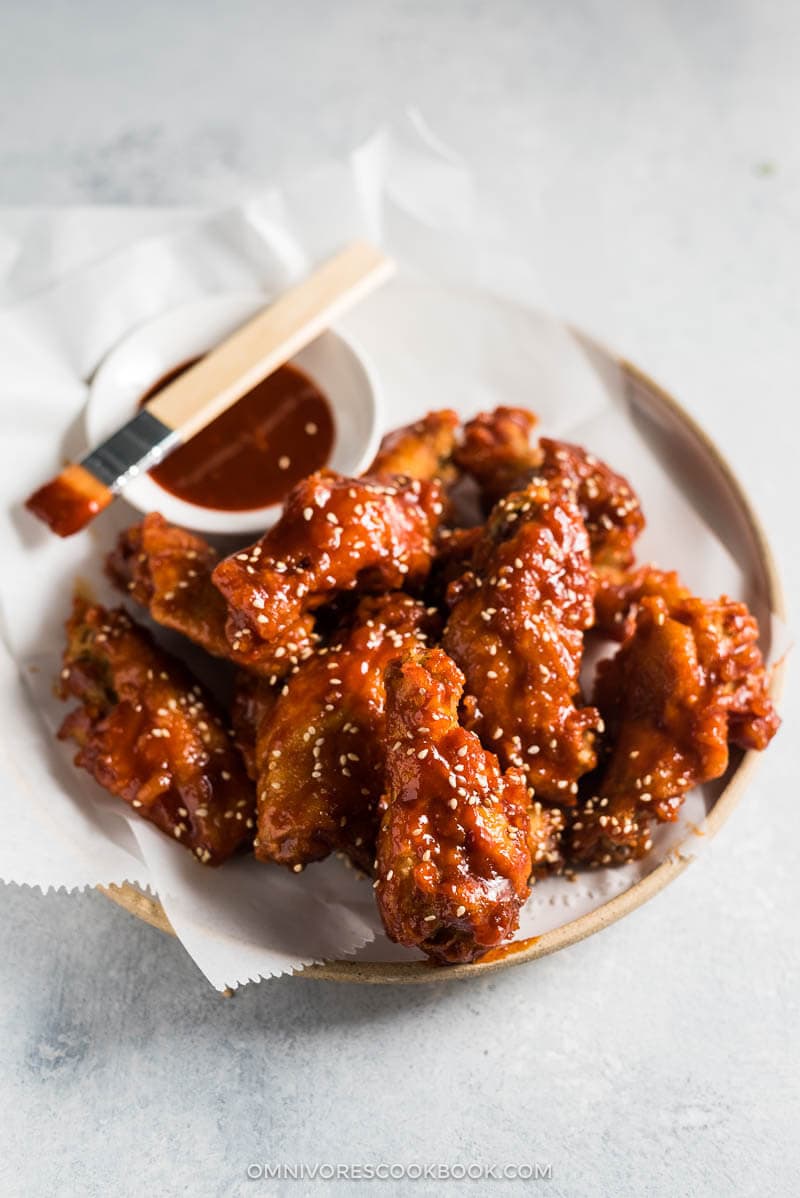 Fried Chicken Wings in Asian Hot Sauce (Crispy Even When Chilled!) | Gluten Free | Game Day | Party | Appetizer