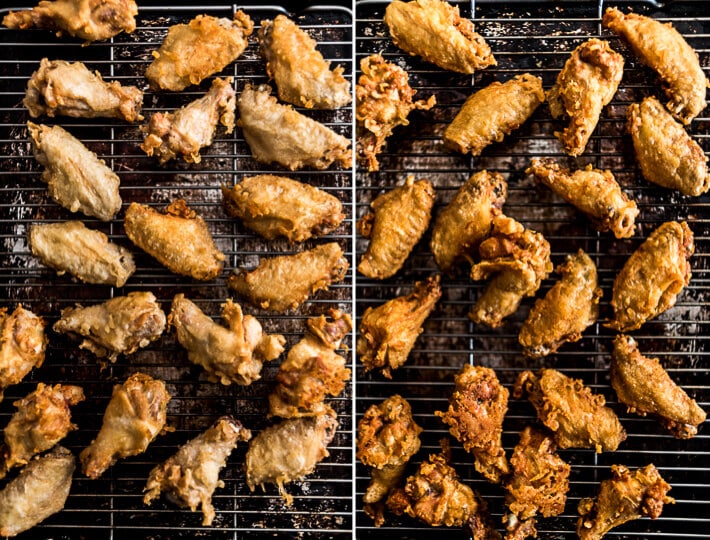 The change it makes when you fry the wings twice