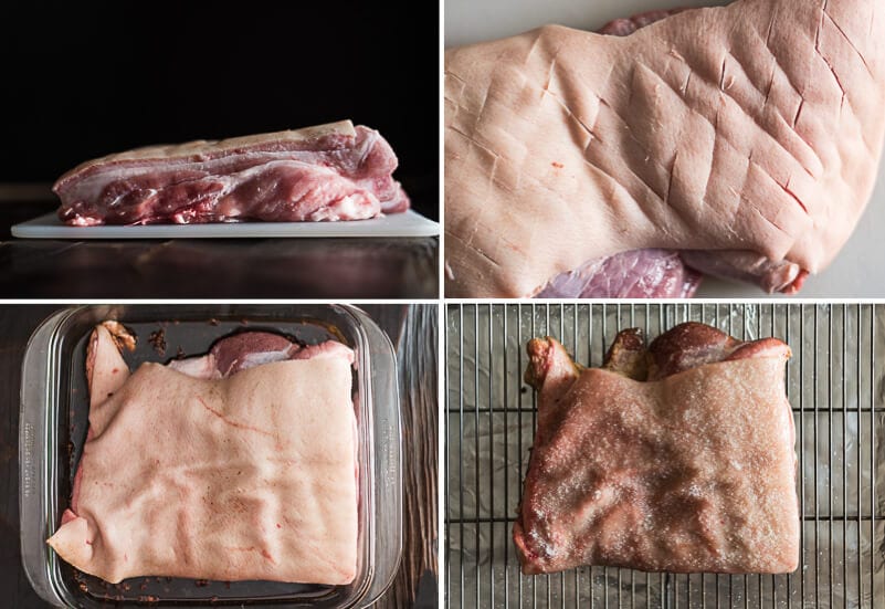 Siu Yuk Slow Roasted Crispy Pork Belly Cooking Process 