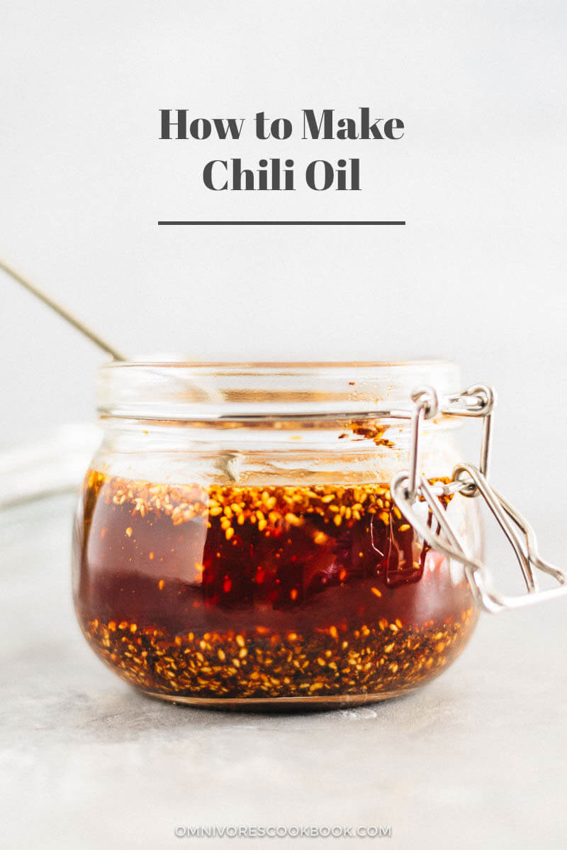 Premium Photo Making fresh chili oil