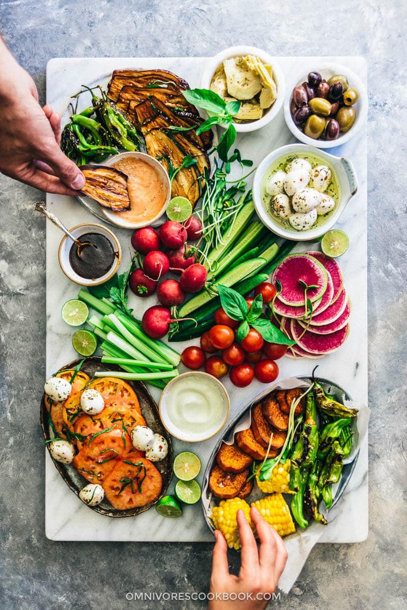 The Ultimate Crudité Platter Guide | Vegetable Platter | Display | Ideas | Party | Dip | Raw | Grilled | Roasted | Vegetables | Gluten Free