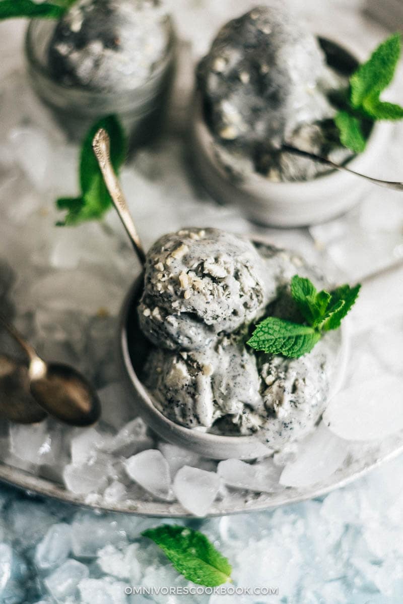 4-ingredient no-churn black sesame ice cream