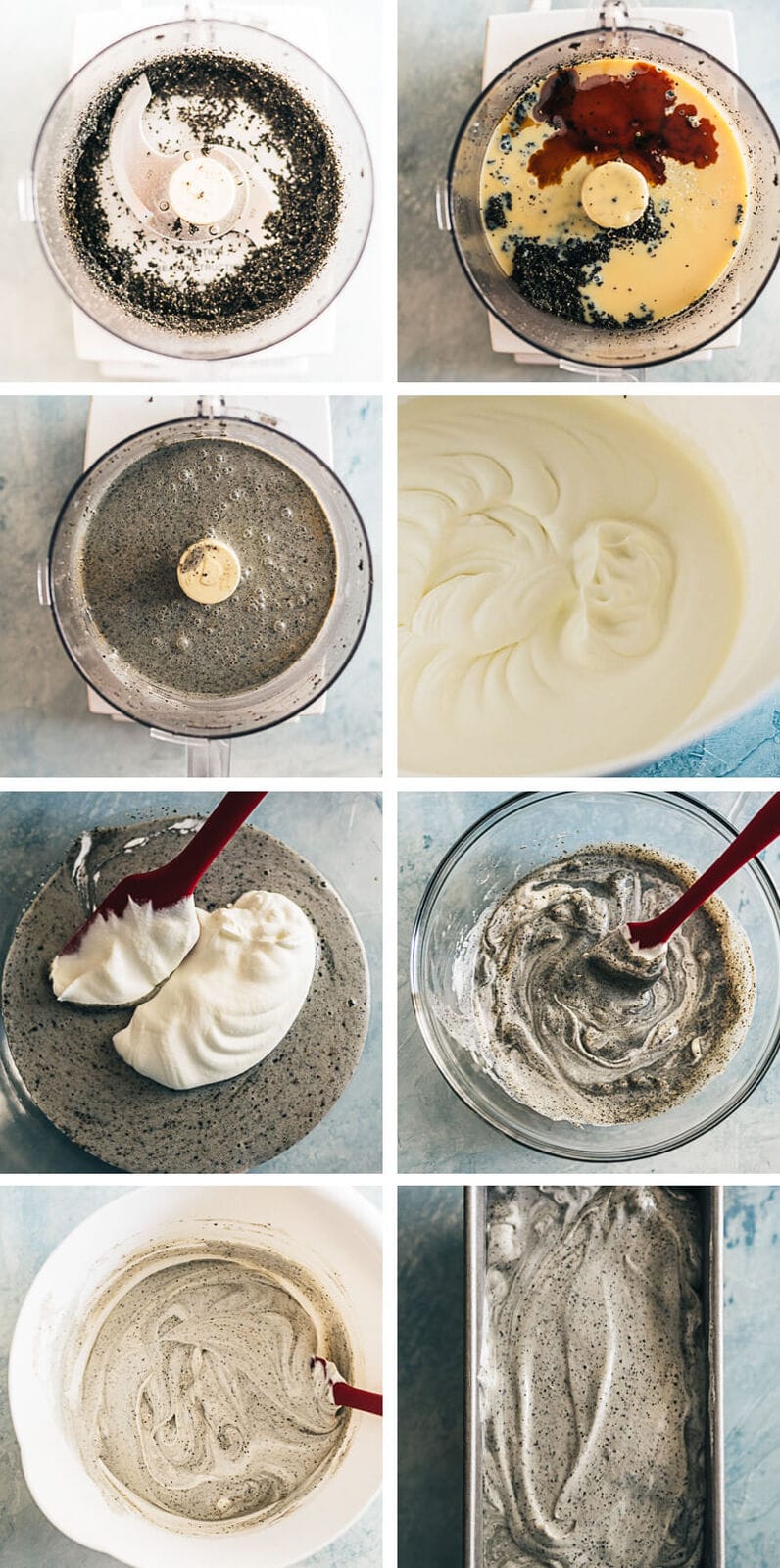 4-Ingredient No-Churn Black Sesame Ice Cream Cooking Process 