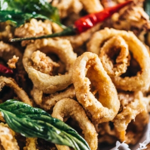Salt and Pepper Squid | Calamari | Deep Fried | Asian | Chinese | Seafood | Appetizer | Restaurant Style | Basil | Recipe