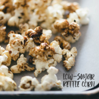 Low-Sugar Kettle Corn (That Tastes Better Than Caramel Corn) | snack | recipes | sweet | gluten free | vegan | vegetarian | homemade | movies | how to make | popcorn | stovetop | healthy |