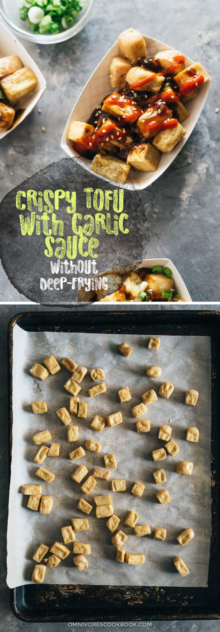 Crispy Tofu with Garlic Sauce (without Deep-Frying) - Omnivore's Cookbook