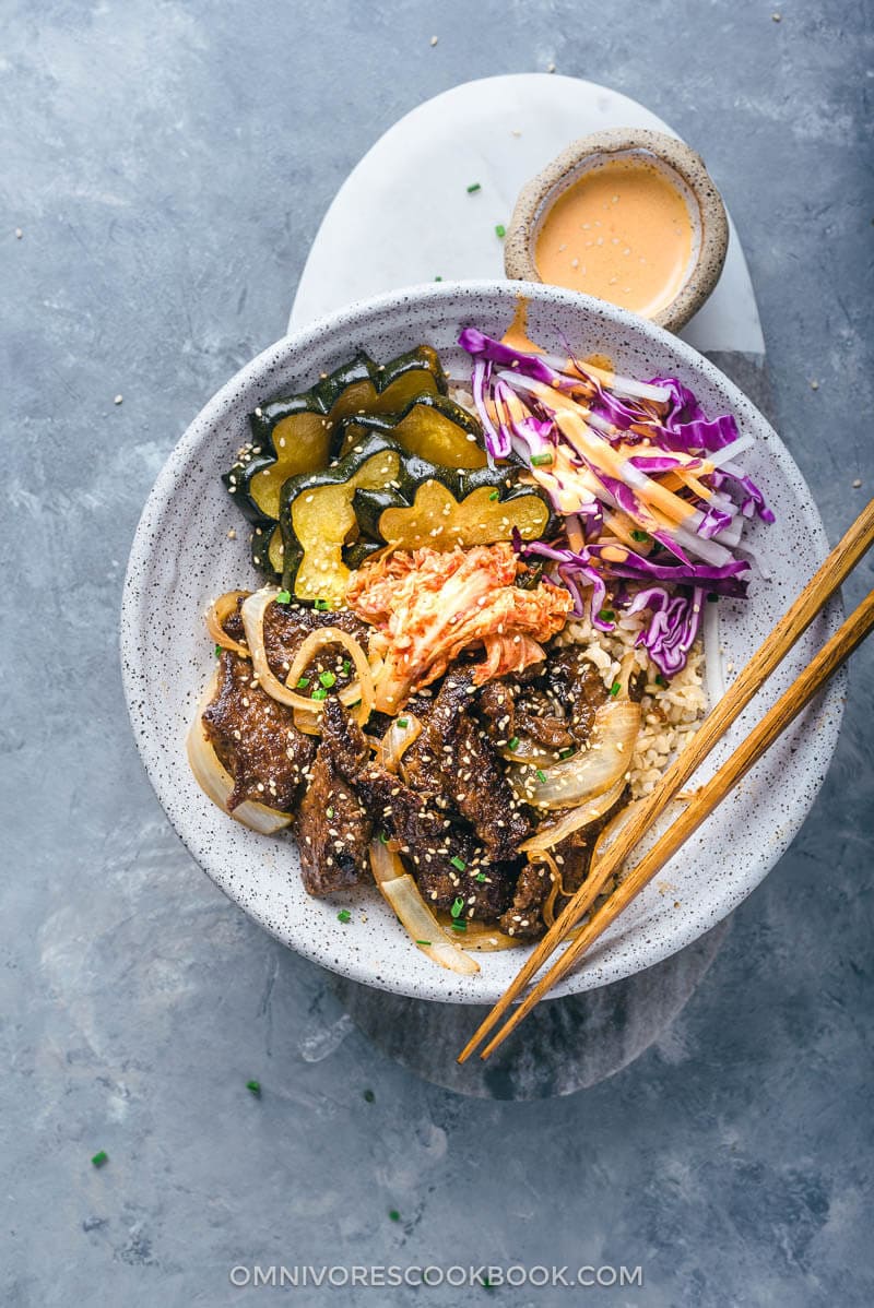 Korean Beef Bulgogi Bowl (Perfect for Meal-Prep) | Steak | Recipe | Fall | Acorn Squash | Coleslaw | Asian