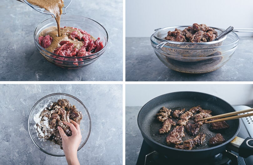 Korean Beef Bulgogi Bowl Cooking Process