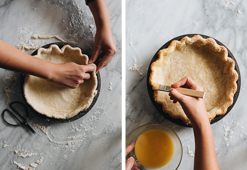 Easy Pie Crust Cooking Process - half baked pie crust