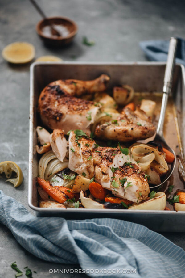 OnePan Roast Chicken And Vegetables Omnivore's Cookbook