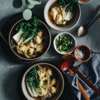 Chicken wonton soup - Learn how to make a silky and flavorful wonton filling with minimal prep, and a five-ingredient soup, so you can create restaurant-style dim sum at home.