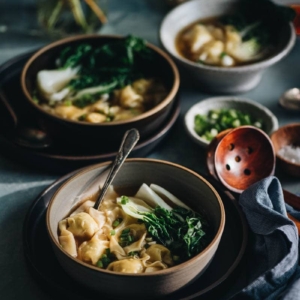 Chicken wonton soup - Learn how to make a silky and flavorful wonton filling with minimal prep, and a five-ingredient soup, so you can create restaurant-style dim sum at home.