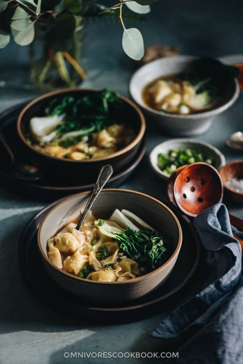 Chicken wonton soup - Learn how to make a silky and flavorful wonton filling with minimal prep, and a five-ingredient soup, so you can create restaurant-style dim sum at home.