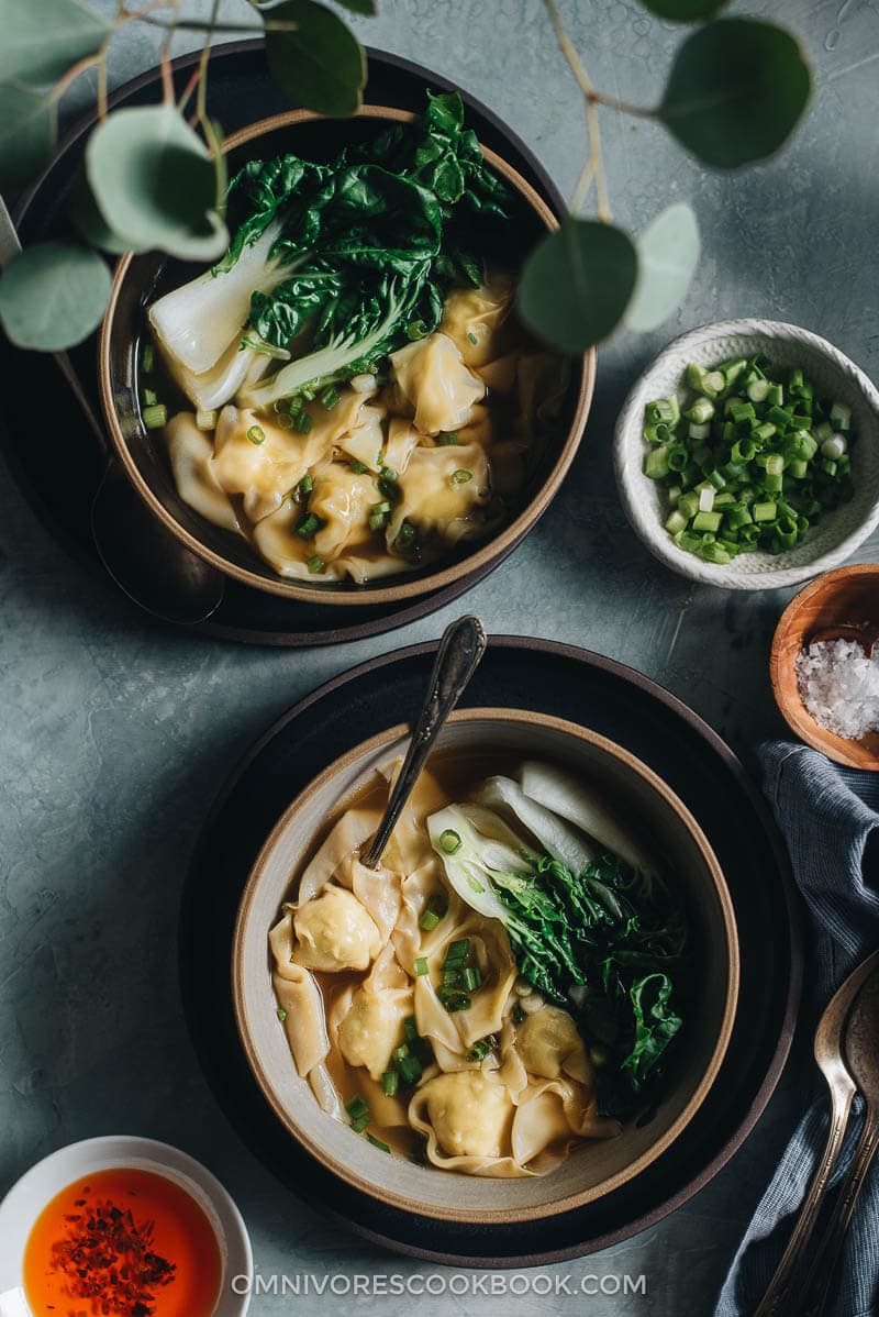 Chicken wonton soup - Learn how to make a silky and flavorful wonton filling with minimal prep, and a five-ingredient soup, so you can create restaurant-style dim sum at home.