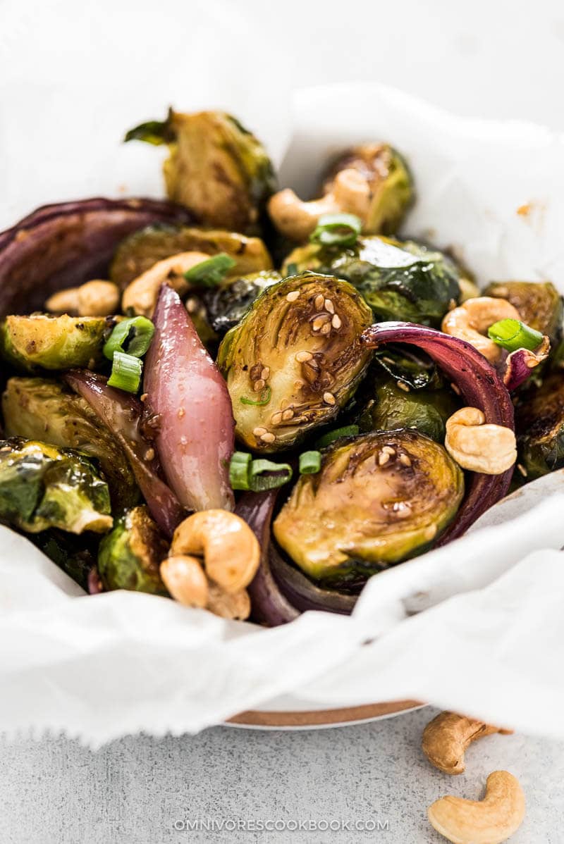 Roasted Kung Pao Brussels Sprouts Omnivore's Cookbook
