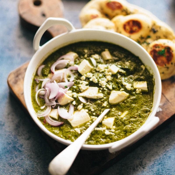 Palak Paneer Recipe Spinach Curry With Cheese And Cooking In An Indian