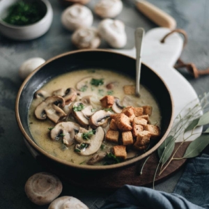 Julia Child's Cream of Mushroom Soup - Making the classic dish with an easier, shortened approach and less cooking time. {Gluten Free}