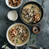 Julia Child's Cream of Mushroom Soup - Making the classic dish with an easier, shortened approach and less cooking time. {Gluten Free}