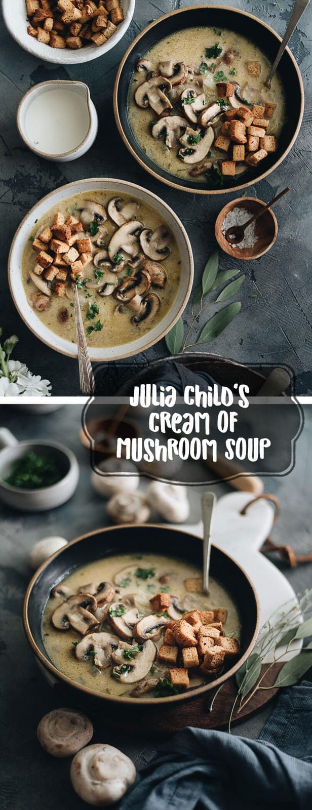 Julia Child's Cream of Mushroom Soup - Making the classic dish with an easier, shortened approach and less cooking time. {Gluten Free}