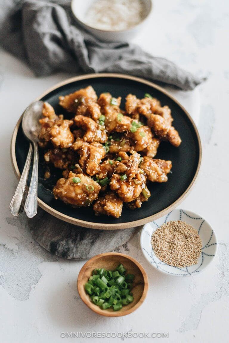 Crispy Sesame Chicken Without Deep Frying Omnivore S Cookbook