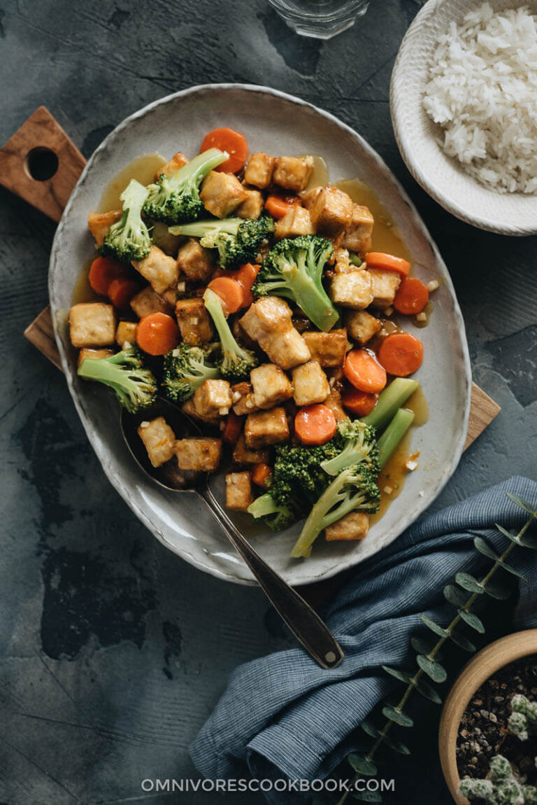Air Fryer Tofu with Broccoli and Carrot Omnivore's Cookbook