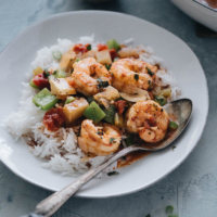 Shrimp Étouffée with Clams and Potatoes - A healthier and lighter version of the classic Southern shrimp etouffee that is faster to prepare. Perfect for a weekday dinner.