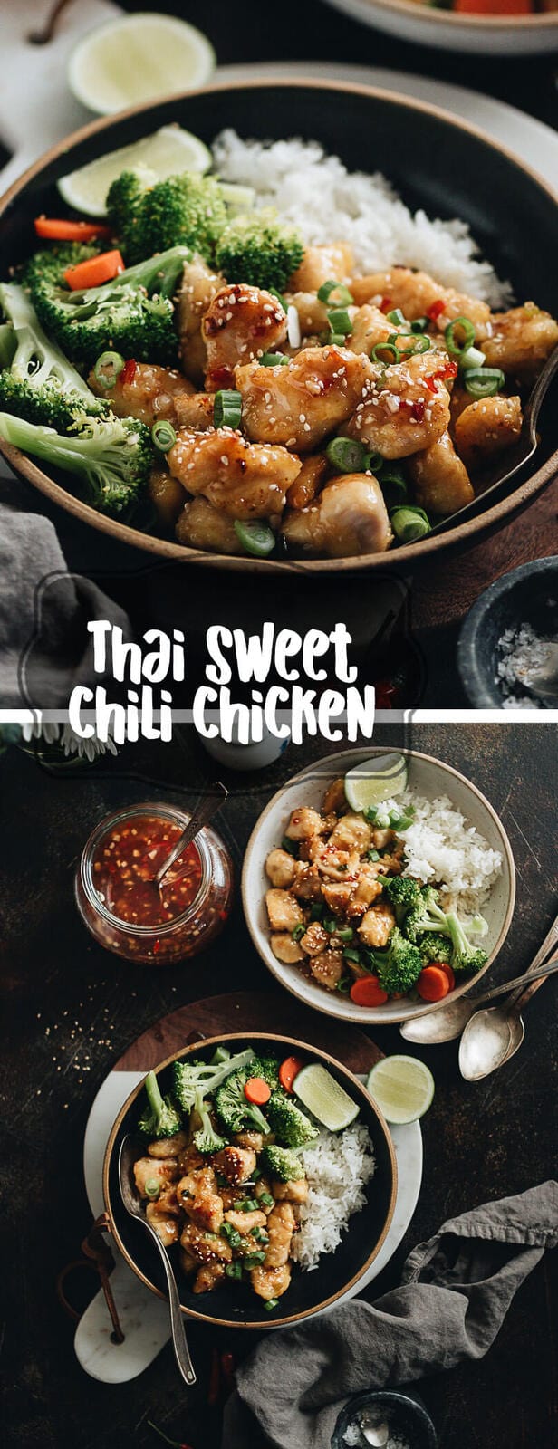 Thai Sweet Chili Chicken - An easy recipe that tastes even better than the takeout version, is fast to cook for your weekday dinner, and is healthier! {Gluten free adaptable}
