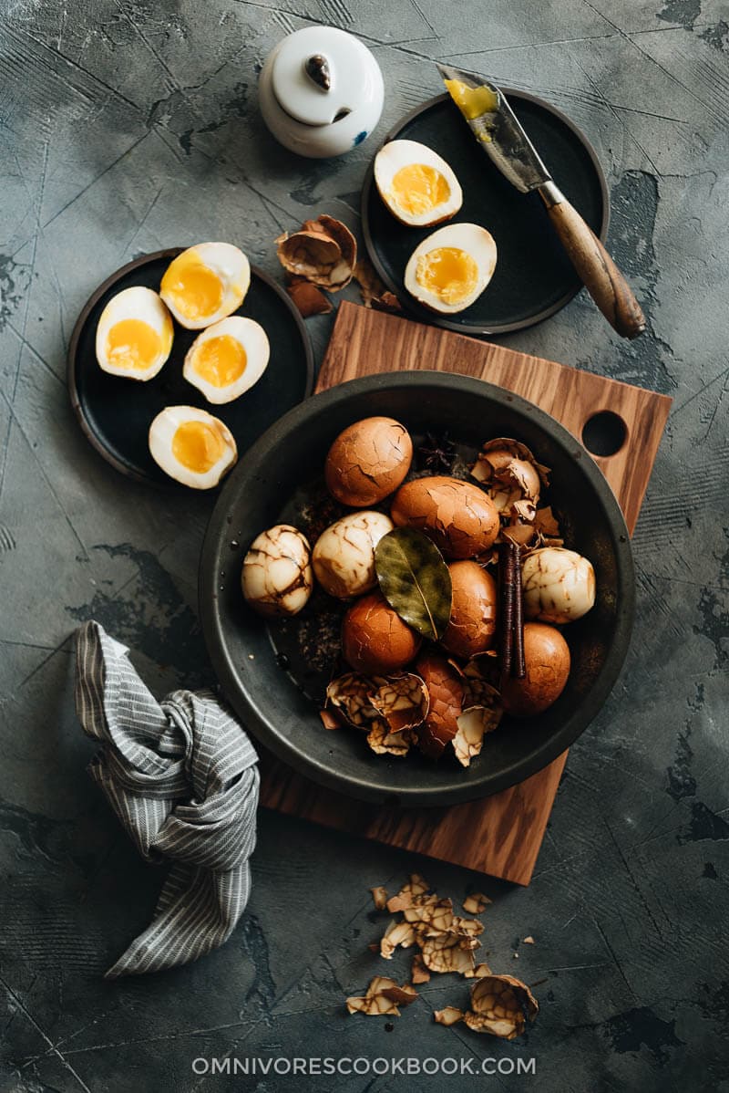 Chinese Tea Eggs (w/ Soft and Hard Boiled Eggs, 茶叶蛋