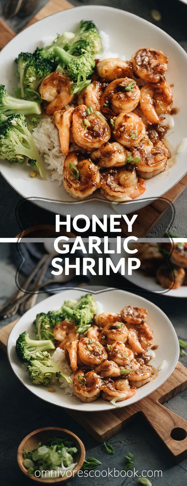 Honey Garlic Shrimp - Learn how to make a healthy honey garlic shrimp stir fry with less sugar and sodium, but more flavor. Serve it on steamed rice with broccoli, and you’ll have dinner ready in 20 minutes! #stirfry #takeout #chinese #easy #glutenfree