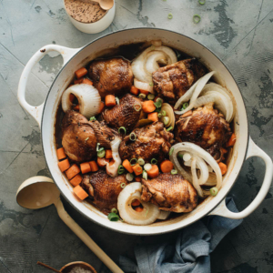 The Best Filipino Chicken Adobo - This savory yet tangy chicken dish only requires a few ingredients and lets the marinade do all the work for a flavorful and easy weekday dinner you can make in your own kitchen. {Gluten-Free} #easy #recipe #stovetop #authentic #thighs #vegetables