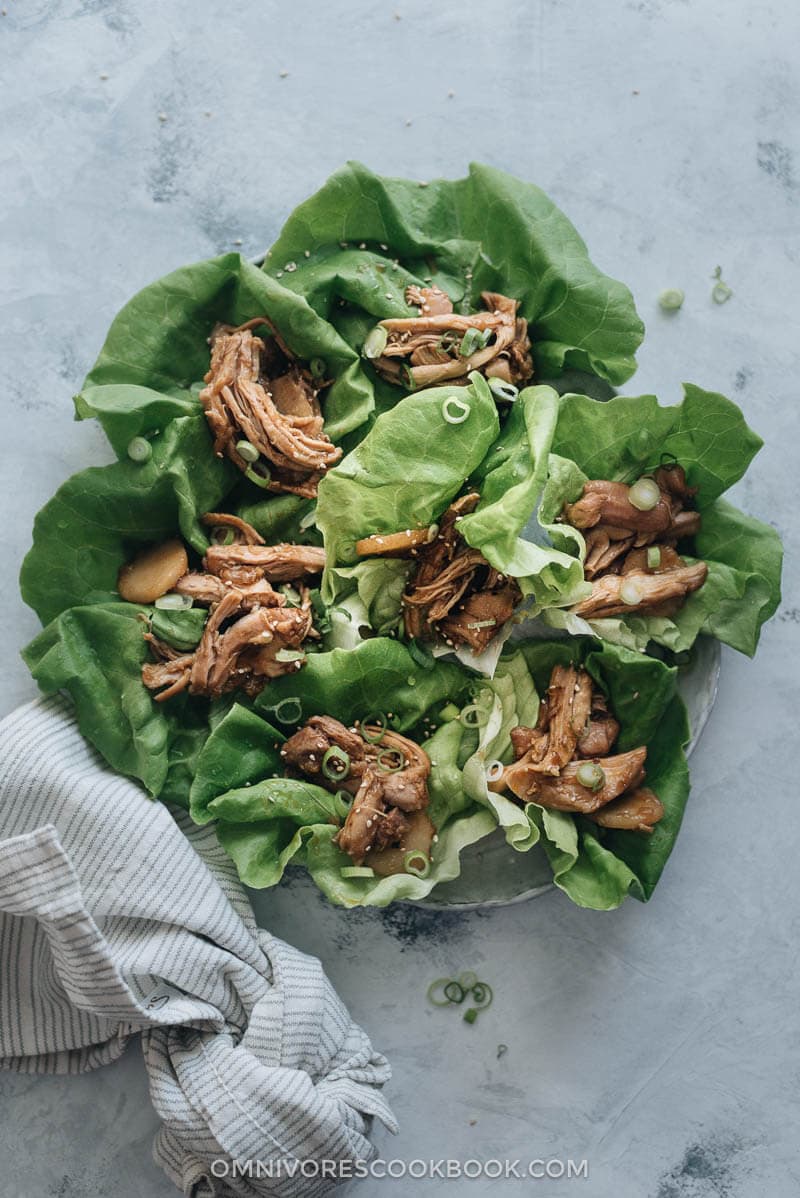 Instant pot shredded chicken lettuce wrap