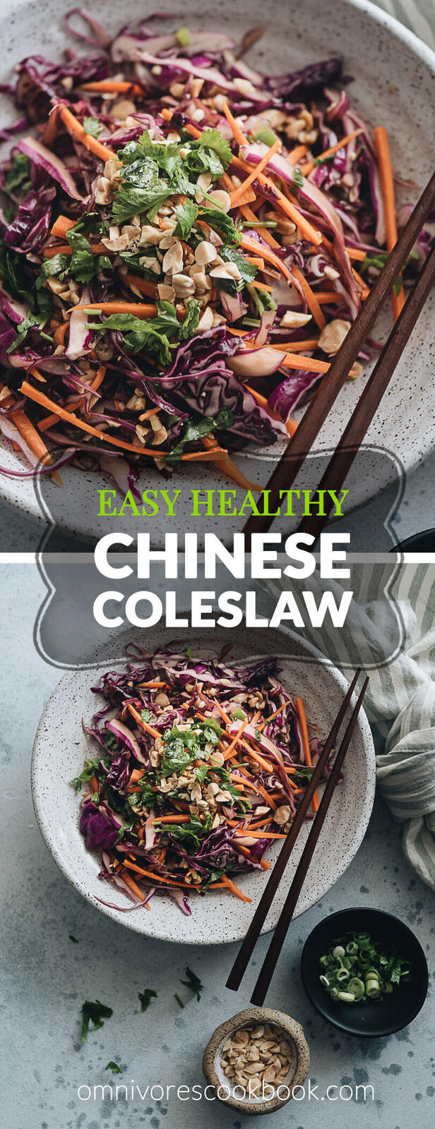 The Best Chinese Coleslaw - This healthy twist on Chinese coleslaw will be your new favorite side dish. The tangy yet sweet dressing mixed with the crispy texture will make it disappear fast at any gathering. #easy #recipes #soysauce #glutenfree