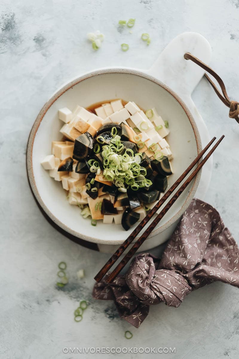 Century egg with tofu salad