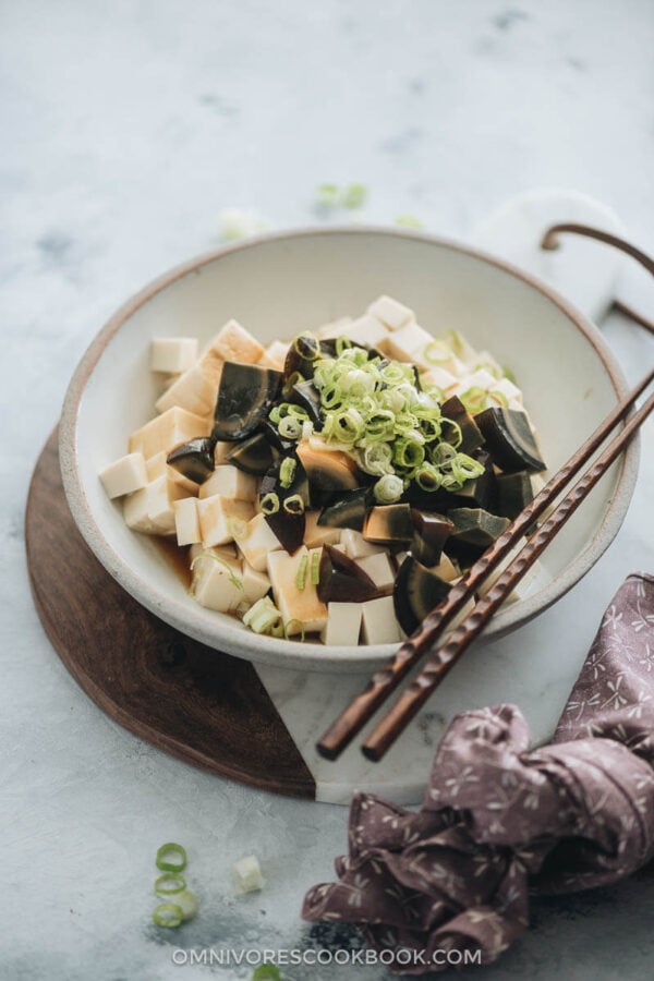 Tofu with Century Egg Salad (皮蛋豆腐) Omnivore's Cookbook