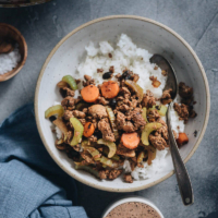 Ground Beef Stir Fry with Celery - A savory beef dish that hits all the right notes and can be on your table in less than 30 minutes. {Gluten-Free adaptable}