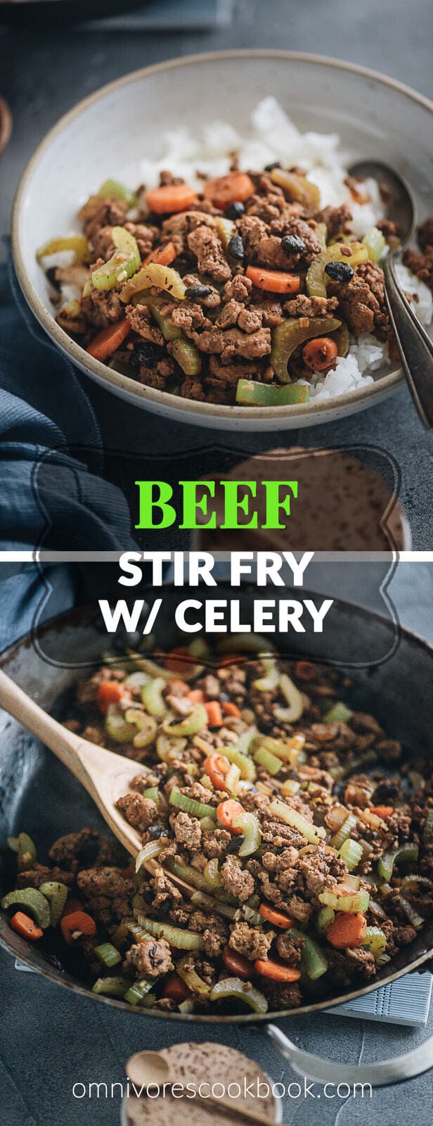 Ground Beef Stir Fry with Celery - A savory beef dish that hits all the right notes and can be on your table in less than 30 minutes. {Gluten-Free adaptable}