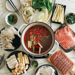 The ultimate Chinese hot pot guide that explains the different types of broth, dipping sauces, ingredients, and equipment, plus all you need to know to host a successful hot pot party.